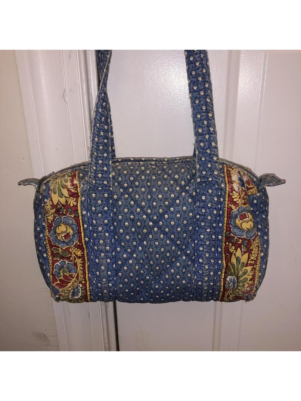 LA PROVENCE DE PIERRE DEUX FRENCH QUILTED BLUE PURSE HAND SHOULDER BAG FLORAL